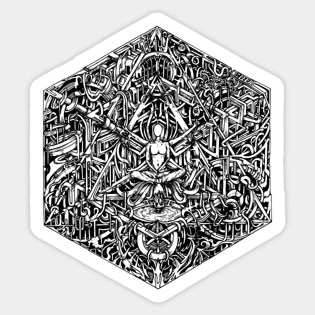 Hexagonal Layers of Reality | Psychedelic Art Sticker by Trippinink